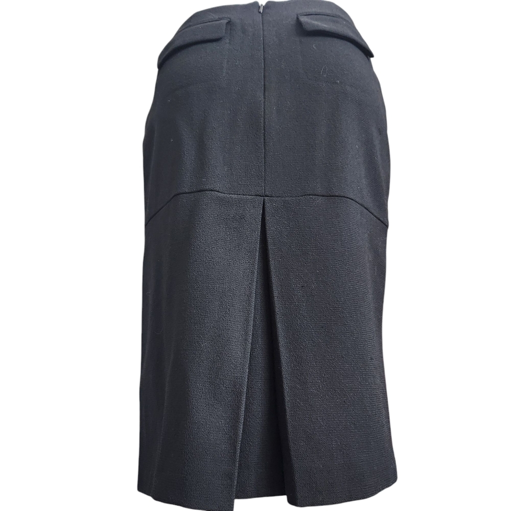 Body By Victoria Black Wool Lined Paneled Pleated Tailored Pencil Skirt XS Urban